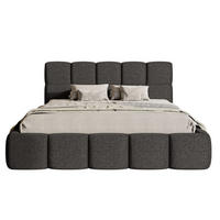 POLSTERBETT Cloudy Graphit Chenille, 120x200 cm - Schwarz/Graphitfarben, Kunststoff/Textil (120/200cm) - Selsey