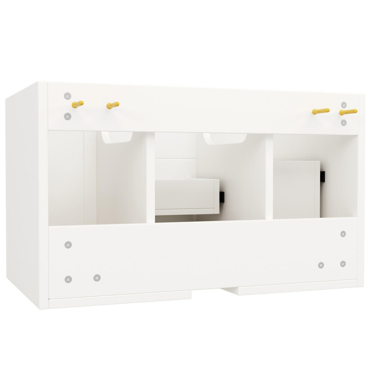 WASCHBECKENUNTERSCHRANK wandhängend 78,5 x 46 x 46,8 cm Weiß MDF - Weiß, Metall (46/46.8/78.5cm) - Beauniv