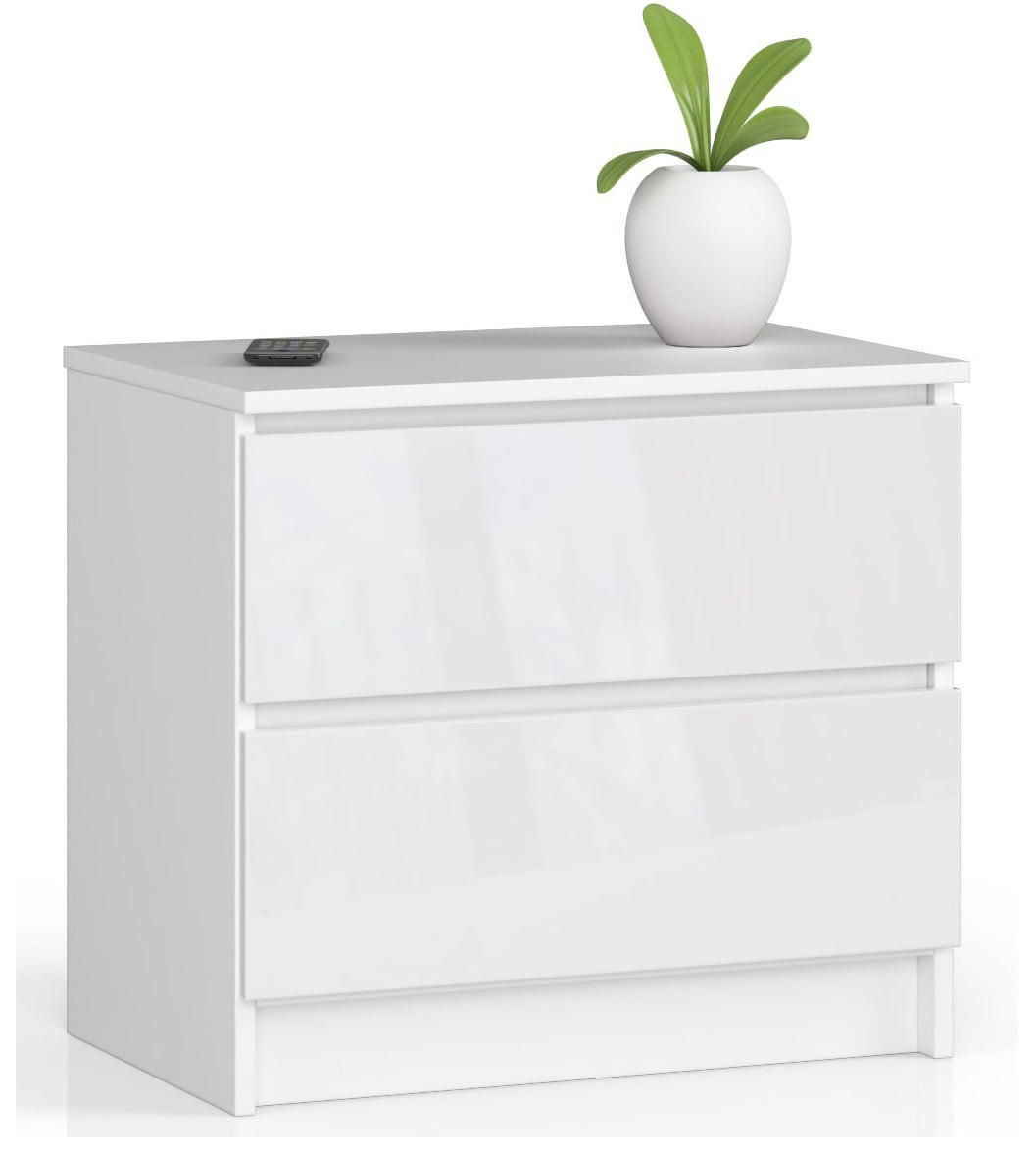 RAUMHIRSCH FURNITURE KOMODA bílá, bílá lesklá 55/60/40
