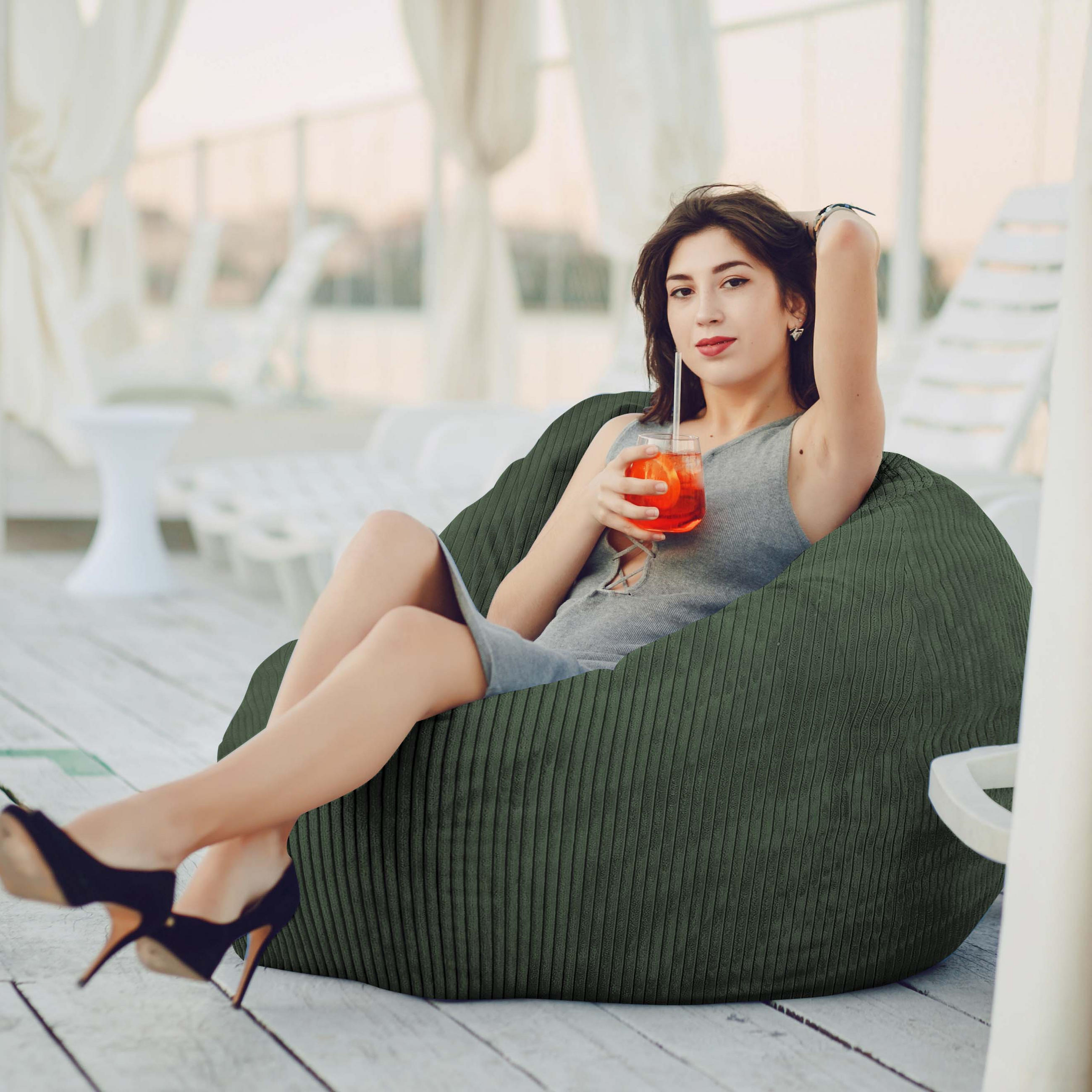 Thumbnail - Dreamroots Sitzsack, Jadegrün, Textil, 80x120x80 cm, Oeko-Tex® Standard 100, Wohnzimmer, Hocker, Sitzsäcke, XXL Sitzsäck...