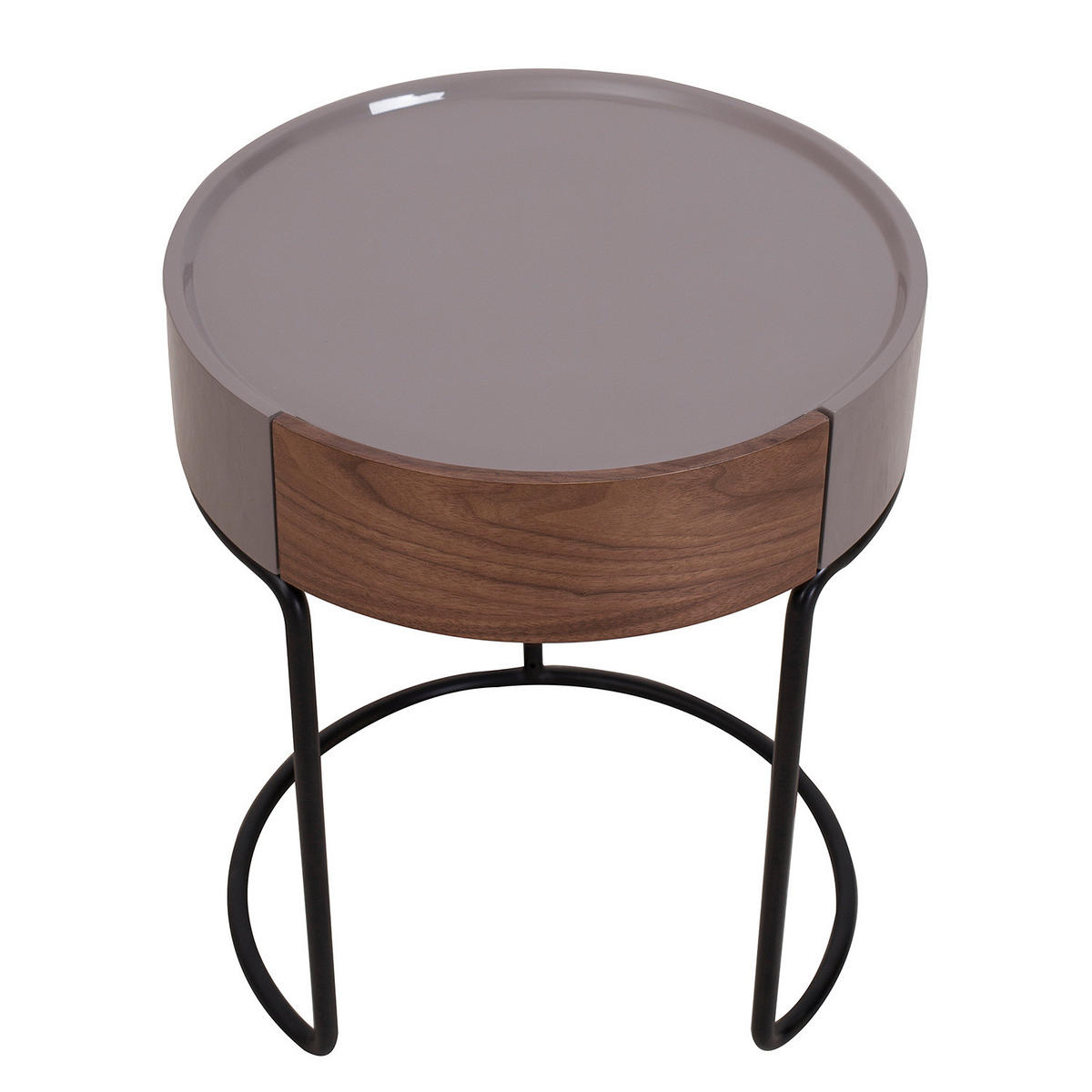 BEISTELLTISCH - Holzwerkstoff / Metall - Walnussfarben/Schwarz, Metall (45/45/53cm) - home24