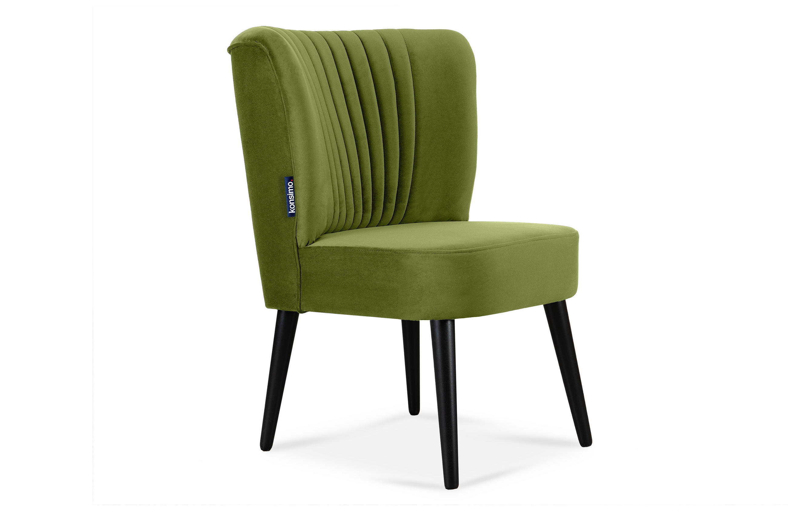 COCKTAILSESSEL DUCO auf hohen Beinen, Olive/Schwarz - Schwarz/Olivgrün, Holz/Textil (63/89/65cm) - KONSIMO®