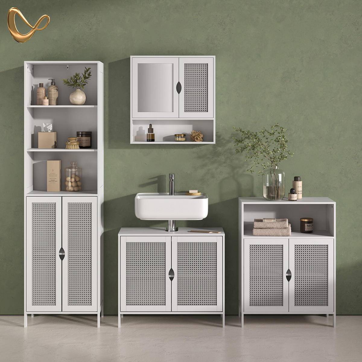 KOPALNIŠKA OMARICA Mincio, Bela, 48 x 170 cm z 2 vrati - bela, leseni material (48/170/29cm) - Livinity®