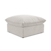 POUF Samt Stoff Beige - Hellbraun/Schwarz, Holzwerkstoff/Kunststoff (75/45/75cm) - LaMiaSofa