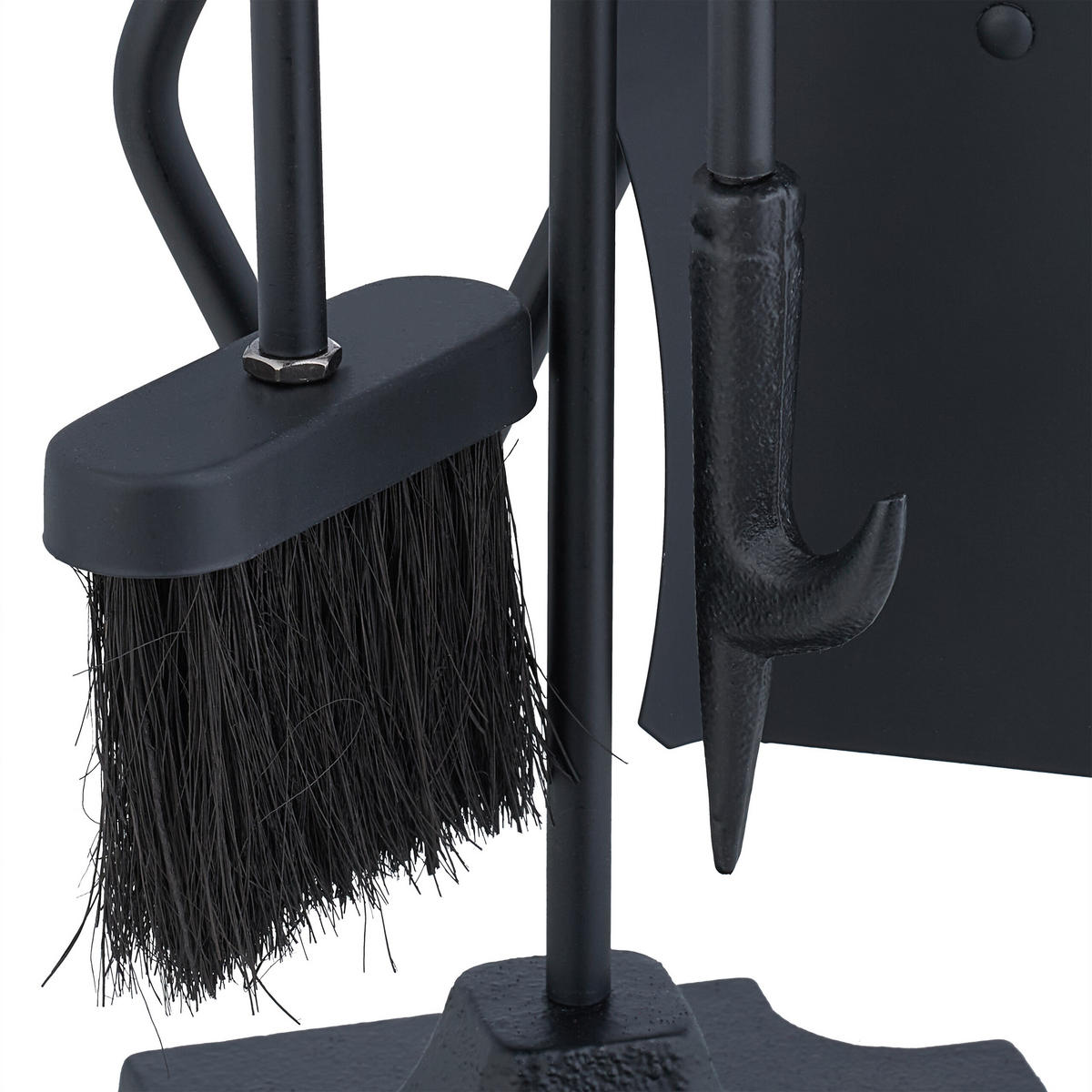 5-TLG.KAMINBESTECK-SET - Schwarz, Metall (19/81/19cm) - Relaxdays