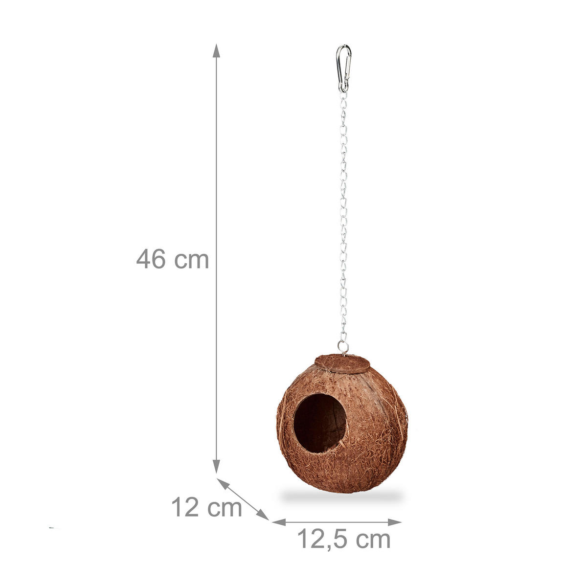 2XVOGELHAUS - Braun, Textil/Metall (12.5/14/12cm) - Relaxdays