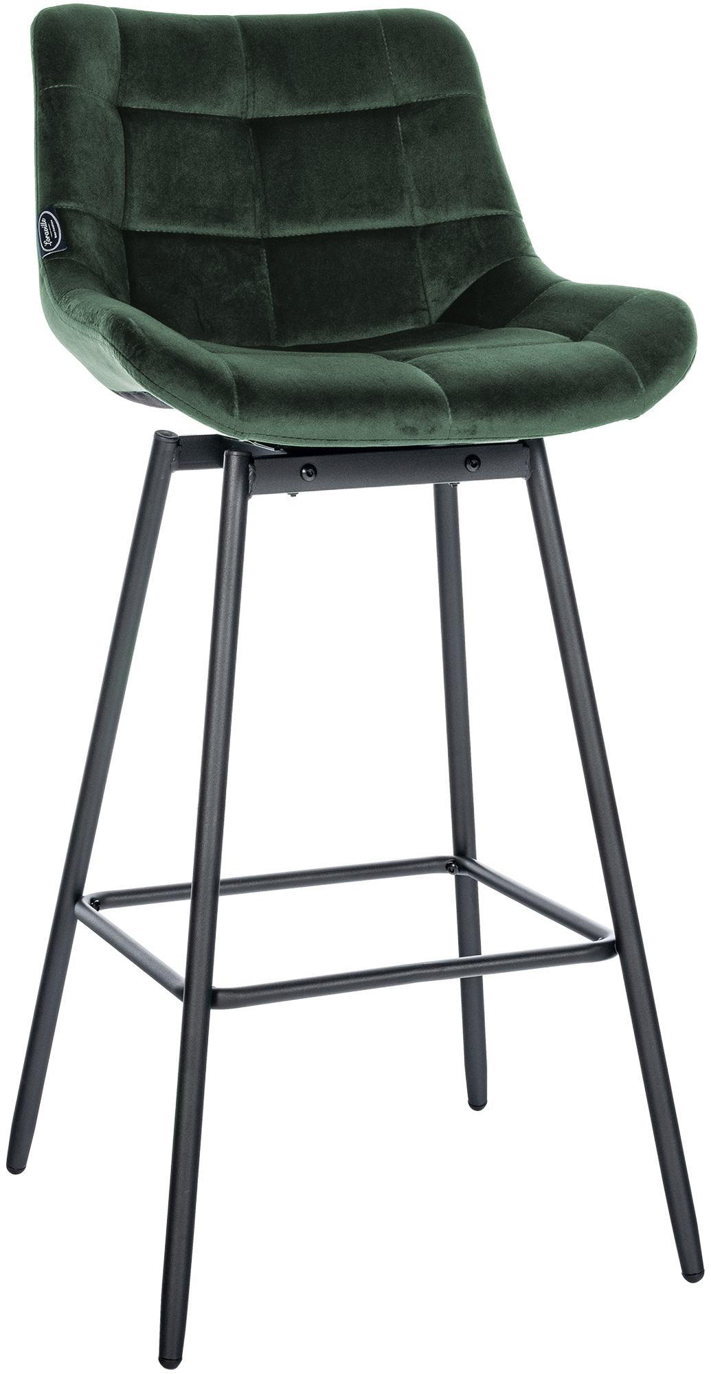 BARHOCKER Samt dunkelgrün - Dunkelgrün/Schwarz, Textil/Metall (49/105/56cm) - CLP