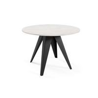 ESSTISCH Gerda - Weiß Hochglanz/Schwarz, Holzwerkstoff/Metall (90/90/76cm) - Meblini