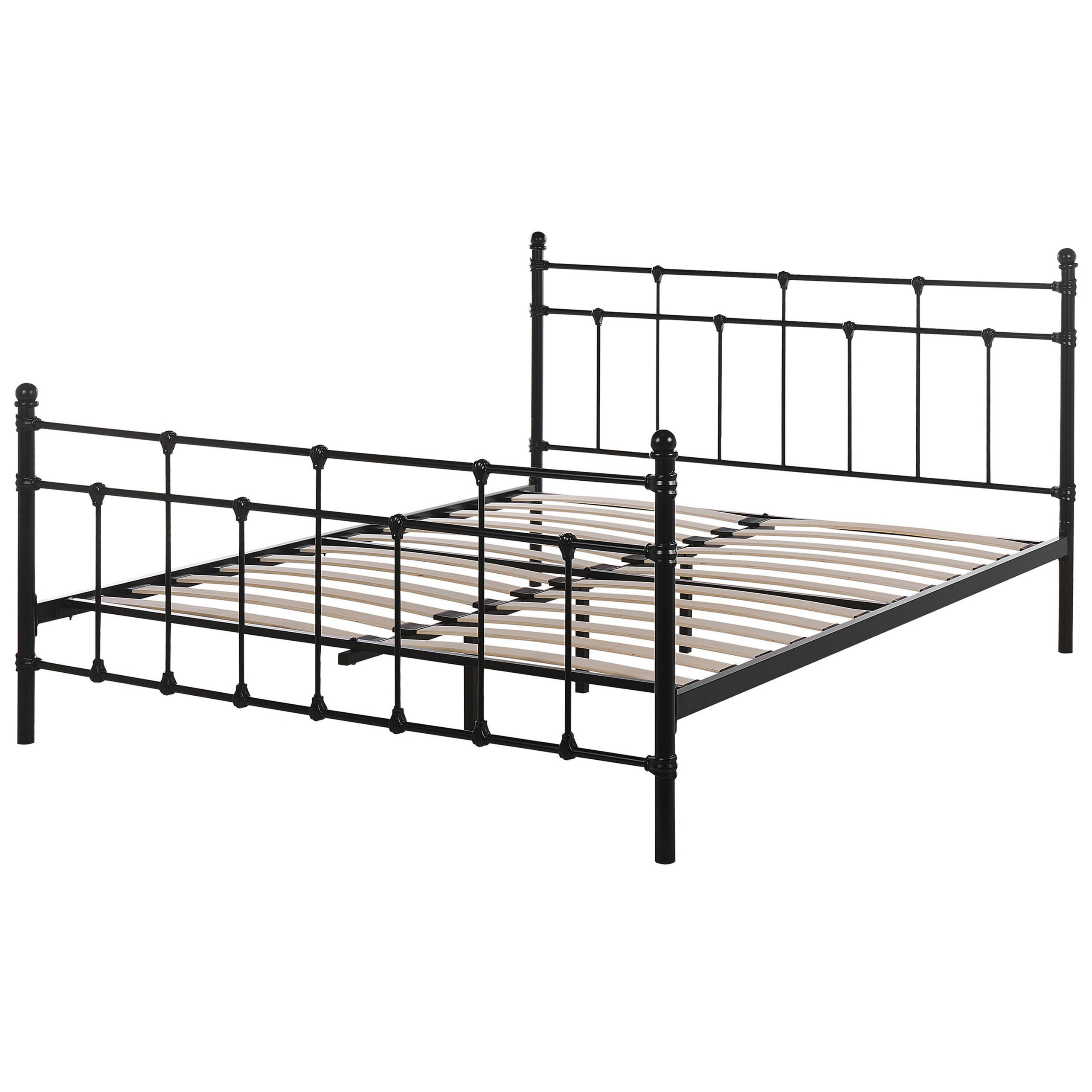 METALLBETT 160/200cm Schwarz Lynx - Schwarz, Metall (160/200cm) - Beliani