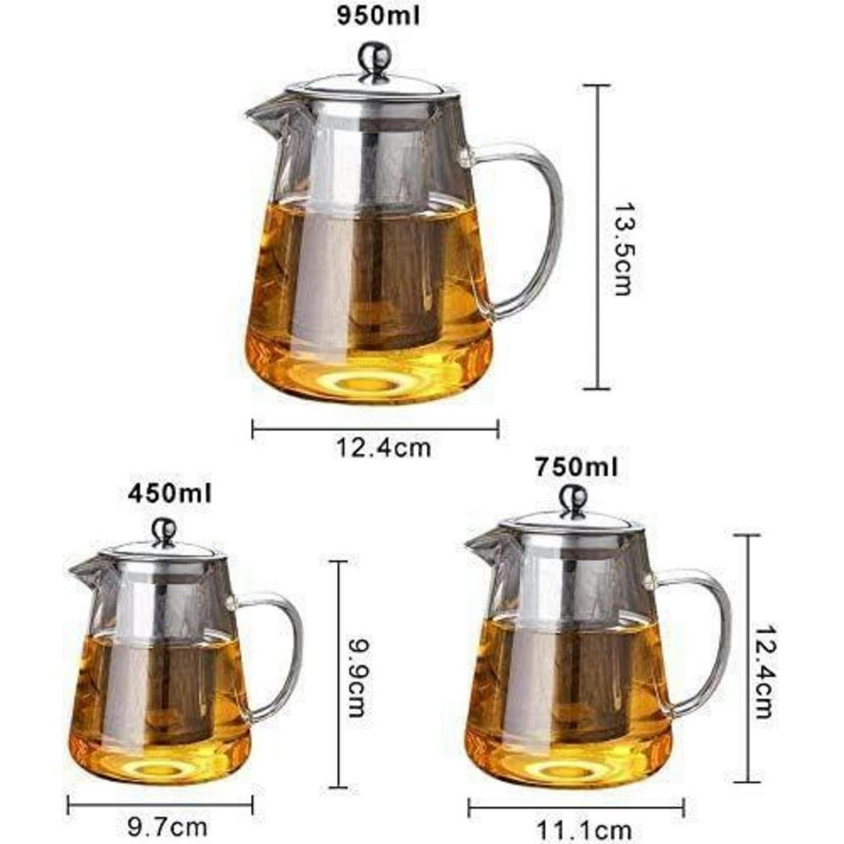 TEEKANNE 450 ml Glas mit Edelstahlfilter - Transparent, Glas (11/8cm)