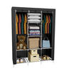 STOFFSCHRANK Kleiderschrank, 2 Kleiderstangen, 130/45/175 cm, Farbe: Schwarz - Schwarz, Textil (45/175/130cm) - Coemo
