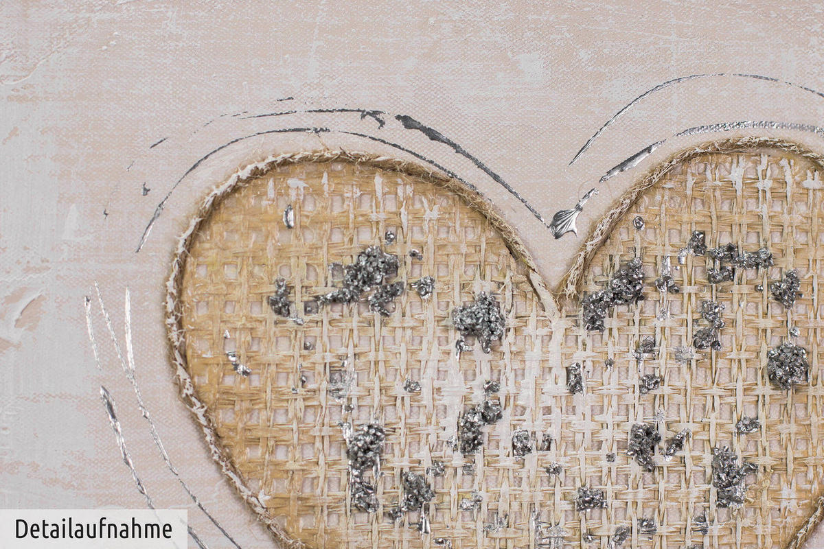 ACRYLBILD HANDGEMALT 30/30 cm - Beige, Holz/Textil (0.36/30cm) - KUNSTLOFT