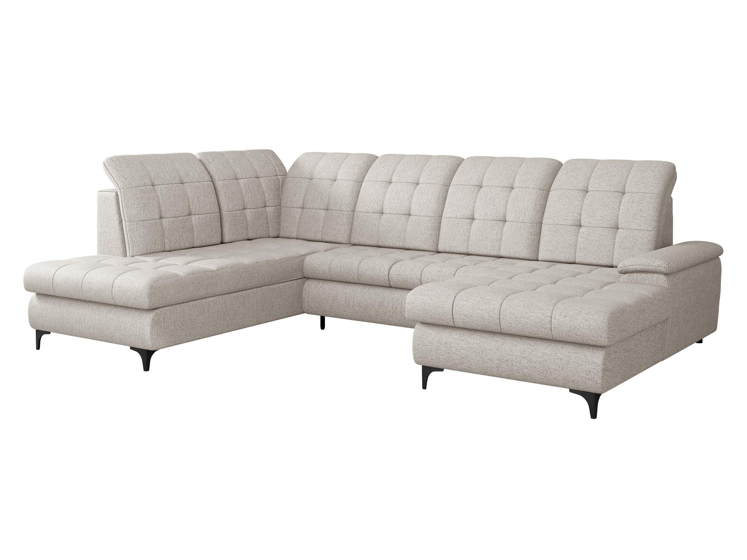 WOHNLANDSCHAFT Enzo, Seite: Rechts - Creme/Schwarz, Holz/Textil (330/105/212cm) - MIRJAN24