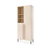 MEHRZWECKSCHRANK Sinus in Beige, Eiche & Marineblau Universalschrank - Braun, Holzwerkstoff (80/200/120cm)