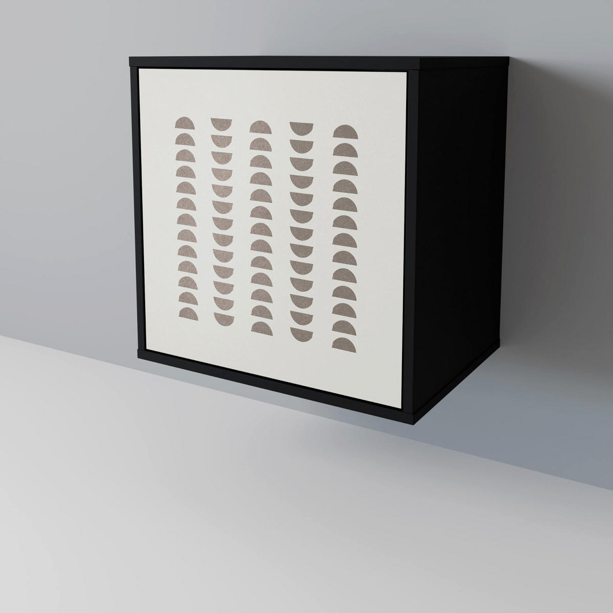 SIDEBOARD HARMONY ESSENCE, Schwarz, 57,5x42x75,5 cm, Goldfarbene Metallfüße - Goldfarben/Multicolor, Holzwerkstoff/Metall (57.5/75.5/42cm) - SpaceRebels