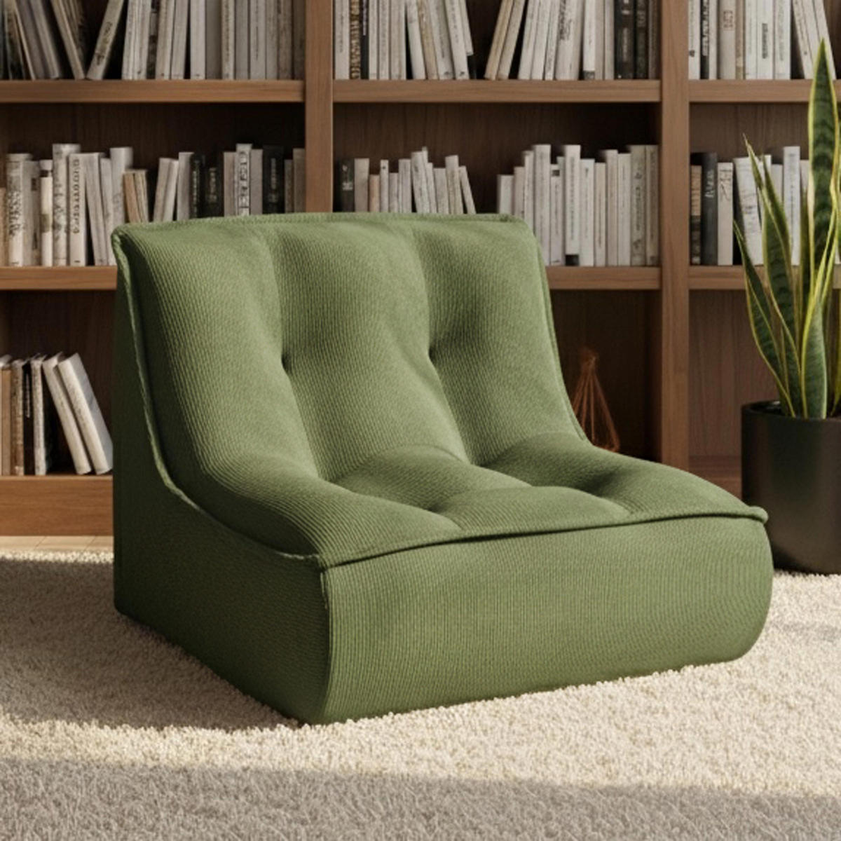 SESSEL, Grün - Grün, Textil (90/70/80cm) - Oviala