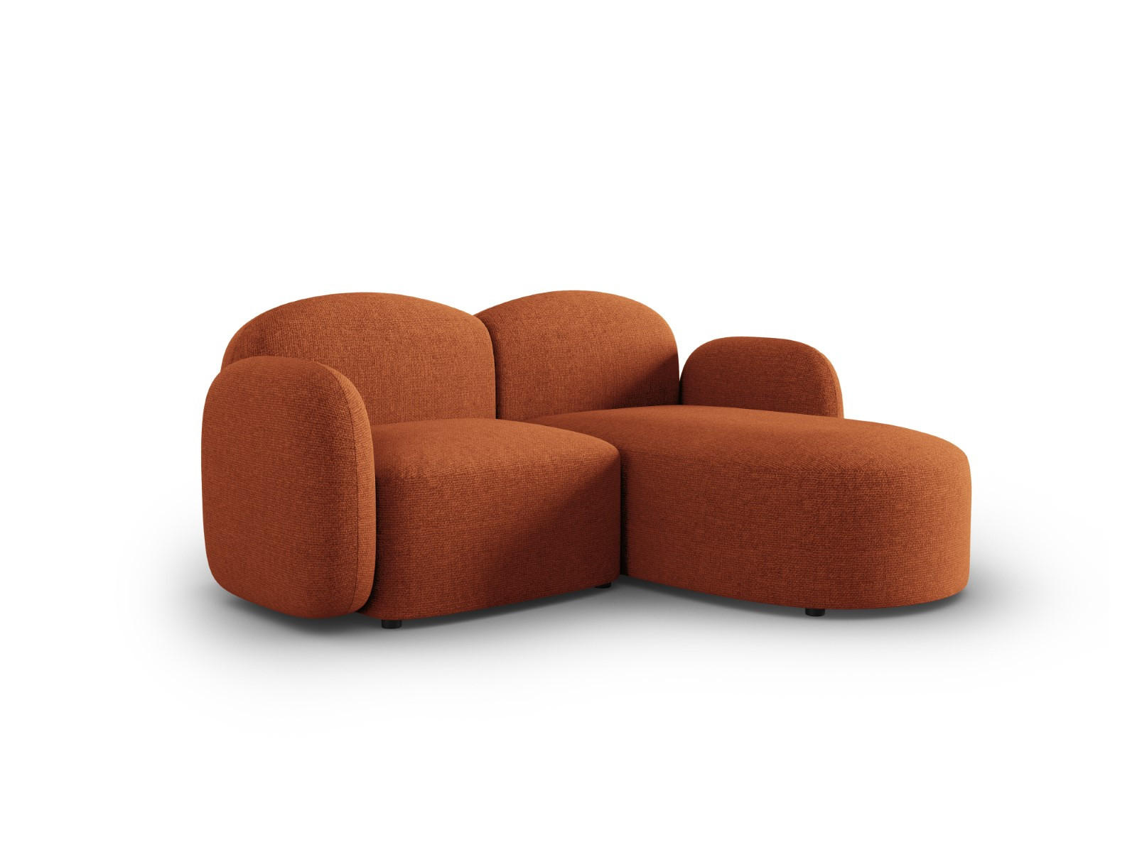 ECKSOFA rechts Blair aus Chenille-Stoff mischung terrakotta 3 Sitzplätze - Terra cotta, Textil (155/194cm) - Micadoni
