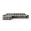 ECKSOFA links Kendal aus Samt dunkelgrau 5 Sitzplätze - Dunkelgrau, Textil (173/357cm) - Micadoni