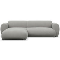 ECKSOFA Emia Hellgrau links - Hellgrau/Schwarz, Kunststoff/Textil (262/156cm) - Selsey