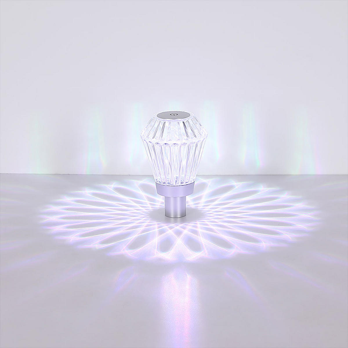 LED TISCHLEUCHTE POLIMI Silber Kristalloptik - Silberfarben, Kunststoff (11/11/16.9cm) - Globo Lighting