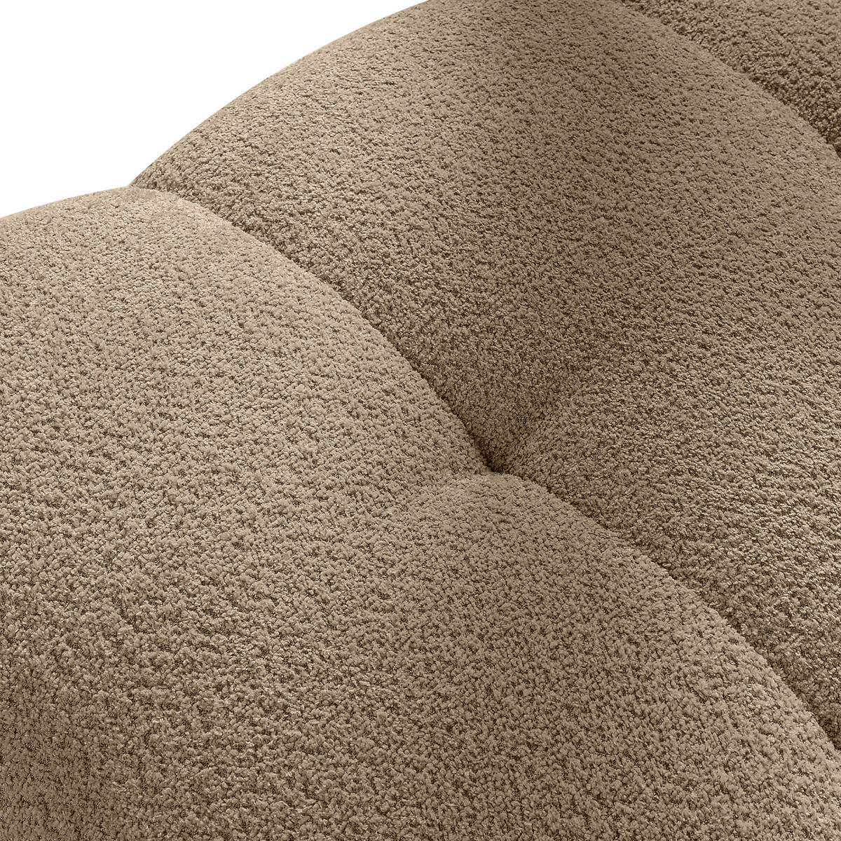 POUF LIRA, Beige, Bouclé - Beige, Holz/Holzwerkstoff (96/43/50cm) - KONSIMO®