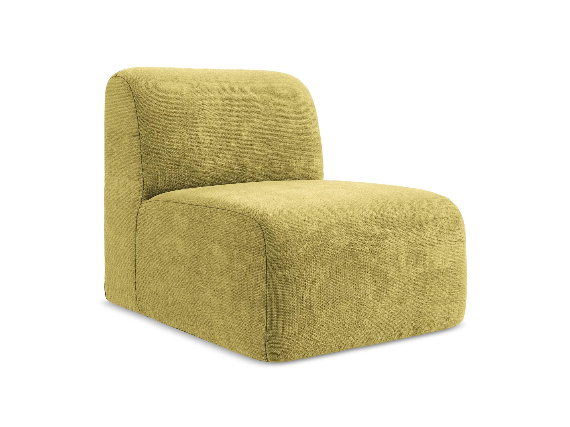 SOFAELEMENT Chenille Stoff Grün - Limette/Schwarz, Holzwerkstoff/Kunststoff (70/75/94cm) - Makamii