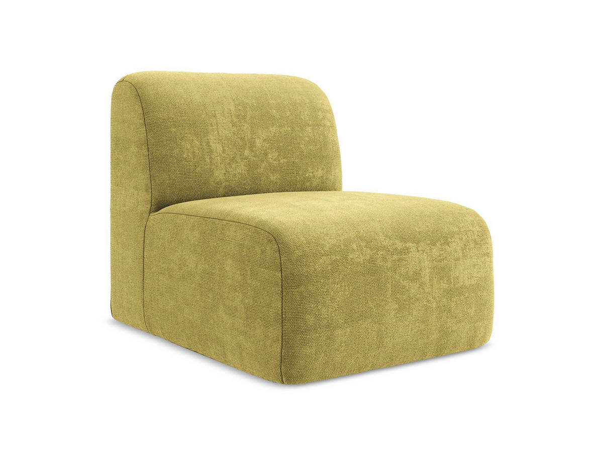 SOFAELEMENT Chenille Stoff Grün - Limette/Schwarz, Holzwerkstoff/Kunststoff (70/75/94cm) - Makamii