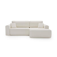 ECKSOFA Linea Weiß, Sofa mit Schlaffunktion, rechte seite - Weiß, Holzwerkstoff/Textil (257/177cm) - Bettso