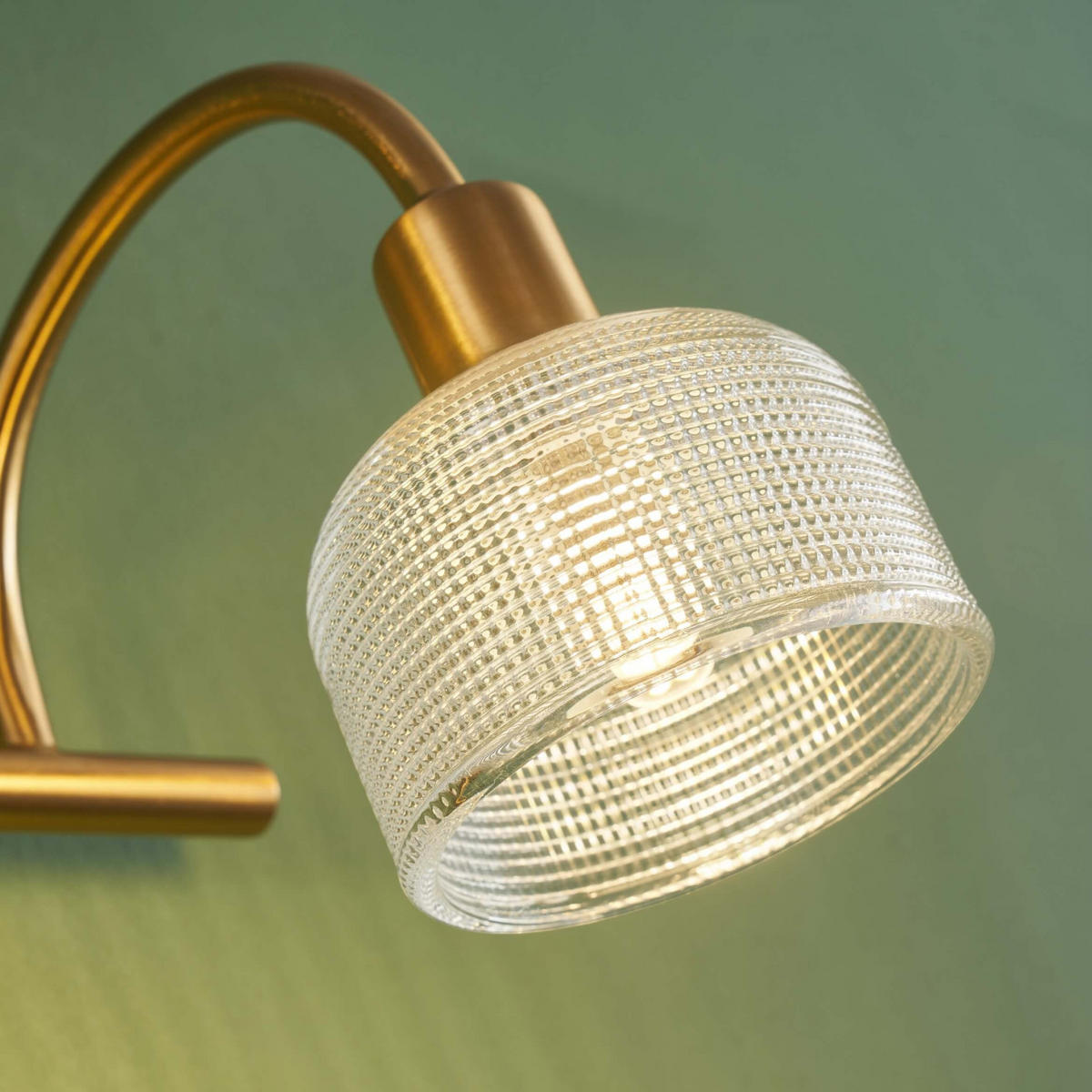 WANDLEUCHTE Gabriela, Frostweiß und Gold, 55cm - Goldfarben, Glas (23/18/55cm) - KOSILUM
