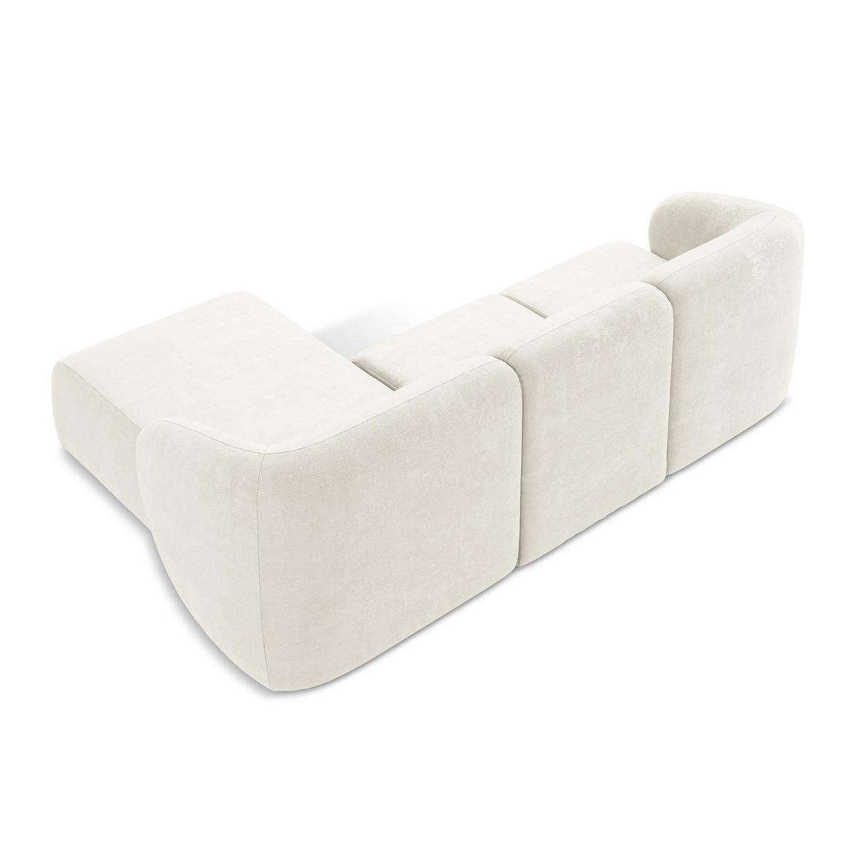 ECKSOFA Rechts Chenille Stoff Weiß - Schwarz/Weiß, Holzwerkstoff/Kunststoff (248/166cm) - LaMiaSofa