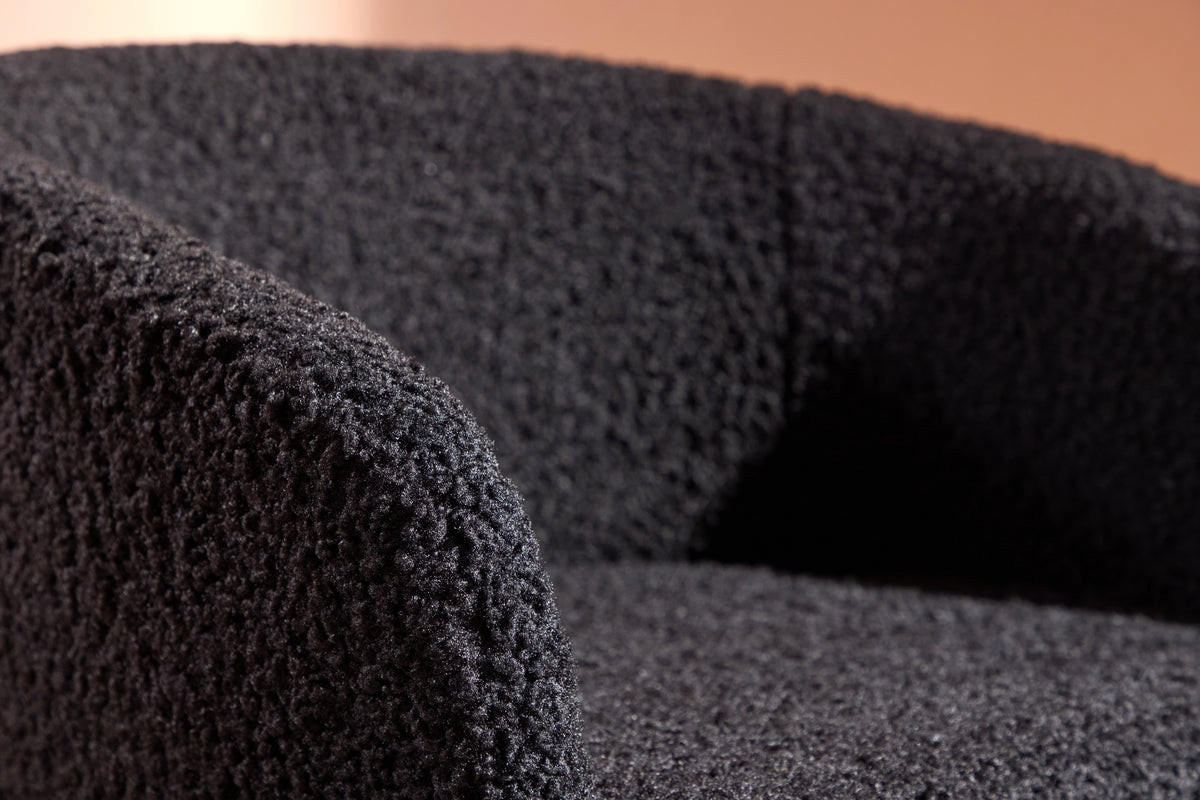 SESSEL, Fluffy, Schwarz, Metall / Polyester, 66 x 64 x 70 cm - Schwarz, Textil/Metall (66/70/64cm) - ebuy24