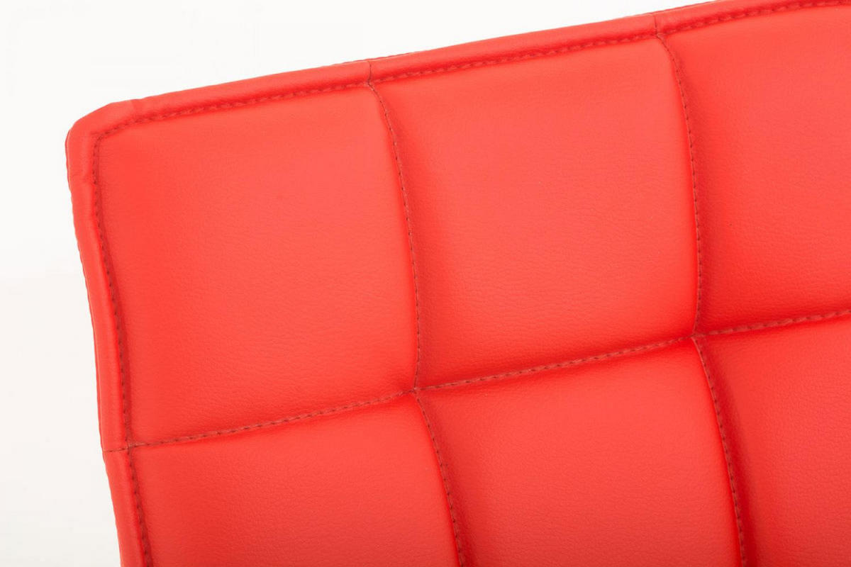DREHSTUHL Lederlook Rot - Chromfarben/Rot, Textil/Metall (43/90/56cm) - CLP