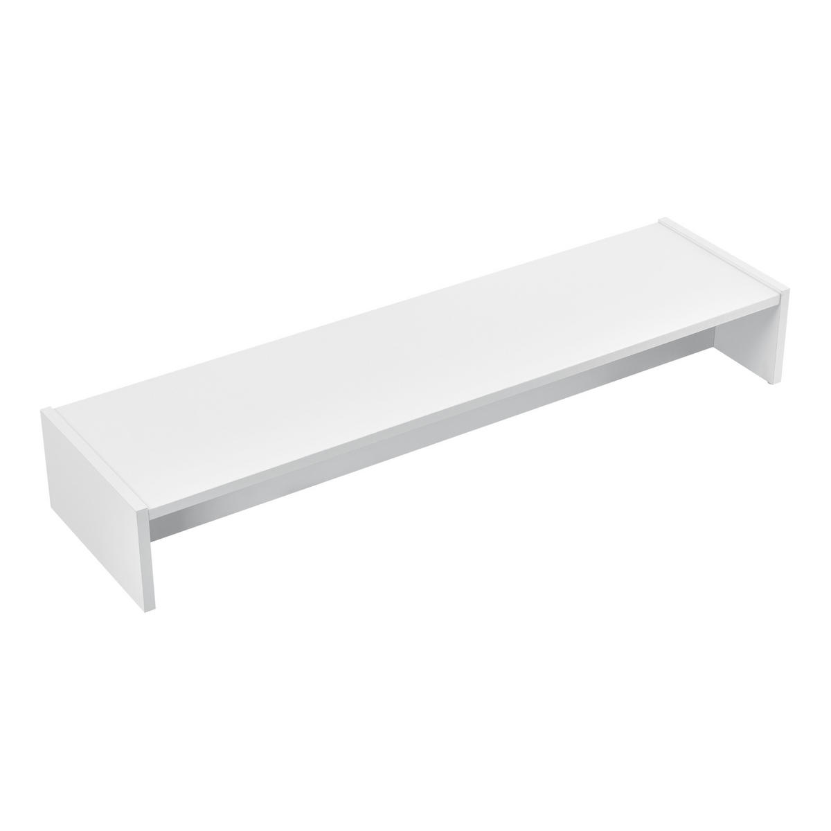 MONITORSTÄNDER - Weiß, Holzwerkstoff (27/100/15cm) - [en.casa]
