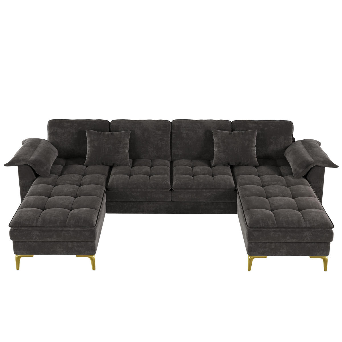 WOHNLANDSCHAFT DE-33295 Cloud-Optik mit 2 Chaiselongues Grau - Grau, Holzwerkstoff (262/86/134cm) - ComfortXL