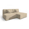 ECKSOFA FIORO M Creme Velours-Stoff mit Schlaffunktion - Creme, Holz (204/148cm) - MASSENO