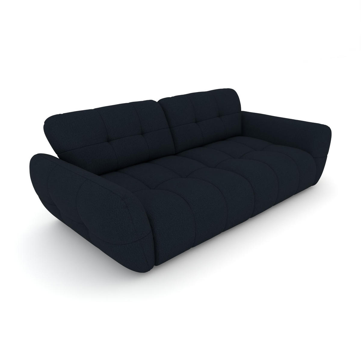 BIGSOFA Vannes Chenille Blau 272/134/68 cm - Dunkelblau, Kunststoff/Textil (272/68/134cm) - foamnova