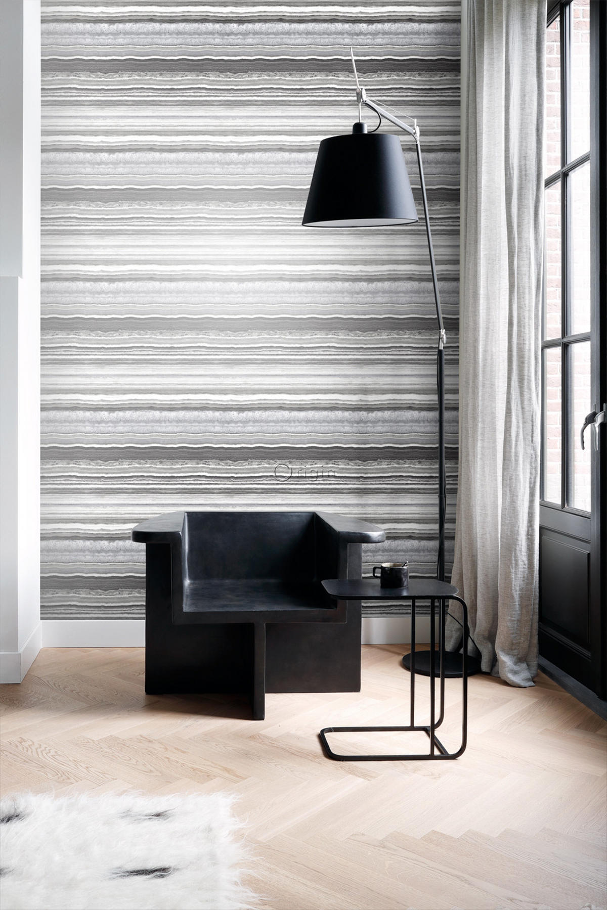 TAPETE Marmor-Optik 53 cm x 10.05 m - Schwarz, Papier (53/1000cm) - Origin Wallcoverings