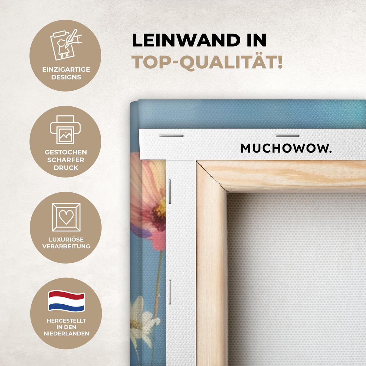 LEINWANDBILD 2er Set Blumen - Frühling - Farbenfroh - Sommerlich 120x90 cm - Orange, Textil (120/90cm) - MuchoWow