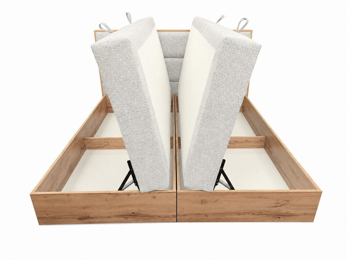 BOXSPRINGBETT Loly 180x200 cm H4 Taschenfederkern Hellgrau - Hellgrau, Textil (180/200cm) - KS Home Concept