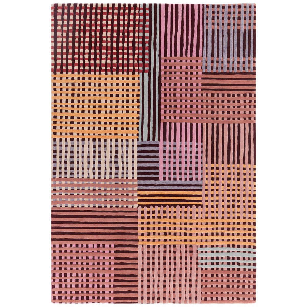 TEPPICH Moderner aus Wolle für Wohn- und Schlafzimmer FACET Rosa 160 x 230 cm - Pink, Naturmaterialien (160/230cm) - Novatrend
