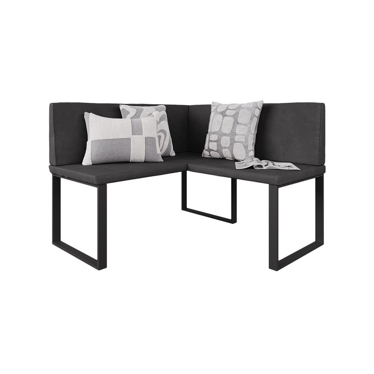 ECKBANK Ravon Anthrazit 120 x 120 cm - Anthrazit, Textil (120/87/120cm) - Vicco