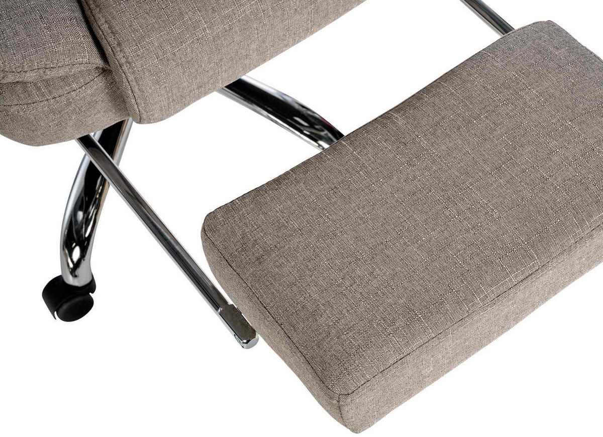 CHEFSESSEL Stoff taupe - Taupe/Chromfarben, Textil/Metall (67/115/68cm) - CLP