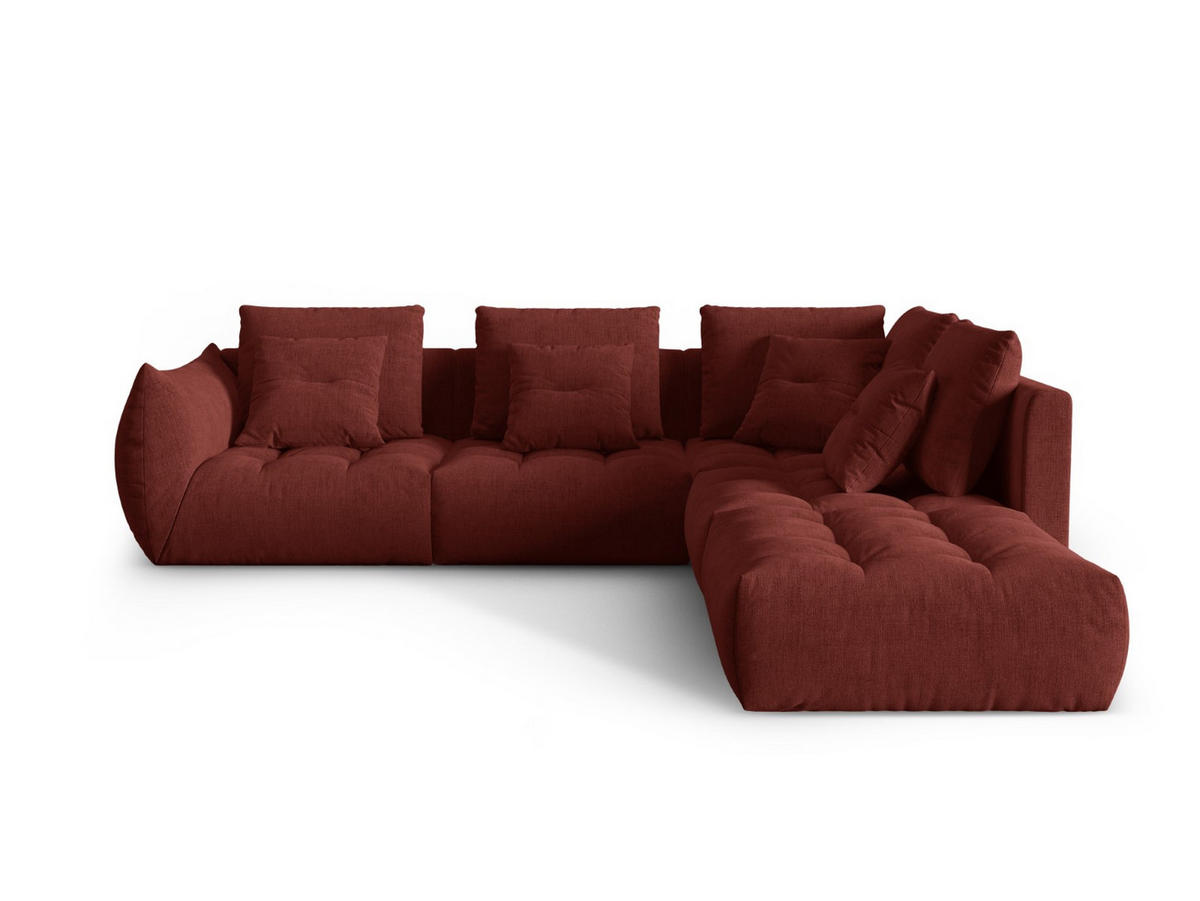 ECKSOFA modular rechts Bloom aus strukturiertem Stoff rot 4 Sitzplätze - Rot, Textil (310/316cm) - Micadoni