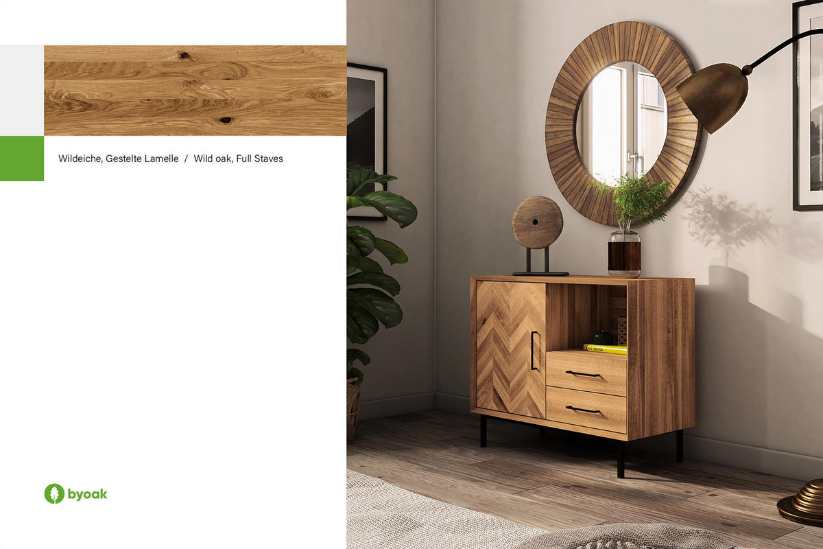 KOMMODE LEON Wildeiche - Wildeiche, Holz (97/80/45cm) - byoak