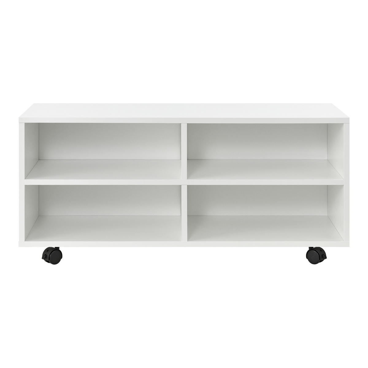 LOWBOARD Gränne - Weiß Hochglanz, Holzwerkstoff/Kunststoff (90/41/35cm) - [en.casa]