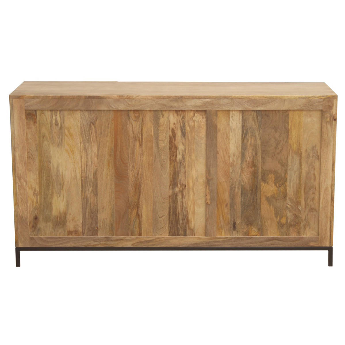 SIDEBOARD Industrie-Stil Mangoholz Metall YPSTER - Dunkelbraun, Holz (45/80/145cm) - Miliboo
