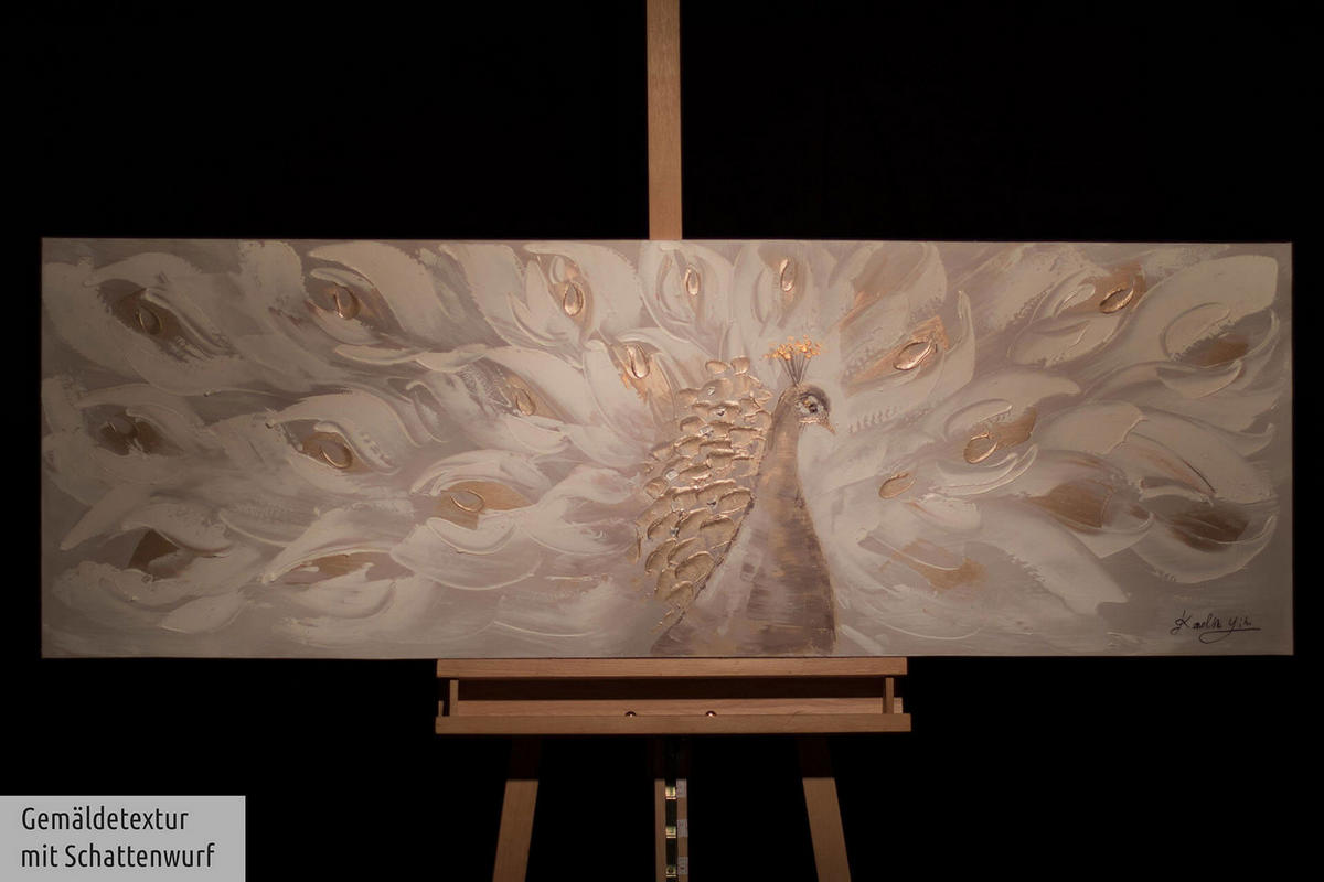 ACRYLBILD HANDGEMALT 150/50 cm - Beige, Holz/Textil (150/50cm) - KUNSTLOFT