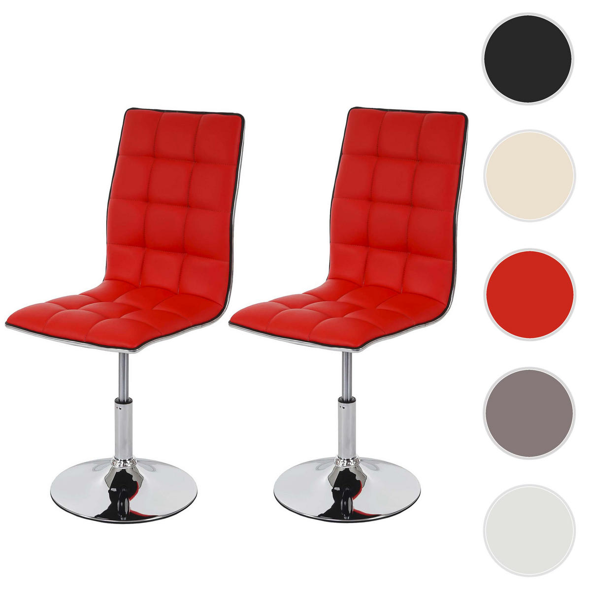 ESSZIMMERSTUHL Rot 2er-Set - Rot, Textil (43/103/54cm) - MCW