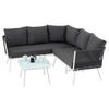 GARTENLOUNGE JAKARTA 3ER SET WEISS/GRAU - Weiß/Grau, Metall - IDIMEX