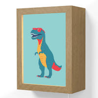NÁSTĚNNÁ LAMPA Dinosaurus - Modrá - Sluneční brýle 15x20 cm - světle modrá, kompozitní dřevo (15/20/8cm) - OnlyWow